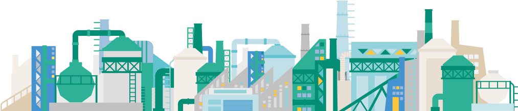 Industrial Skyline Vector Illustration PNG