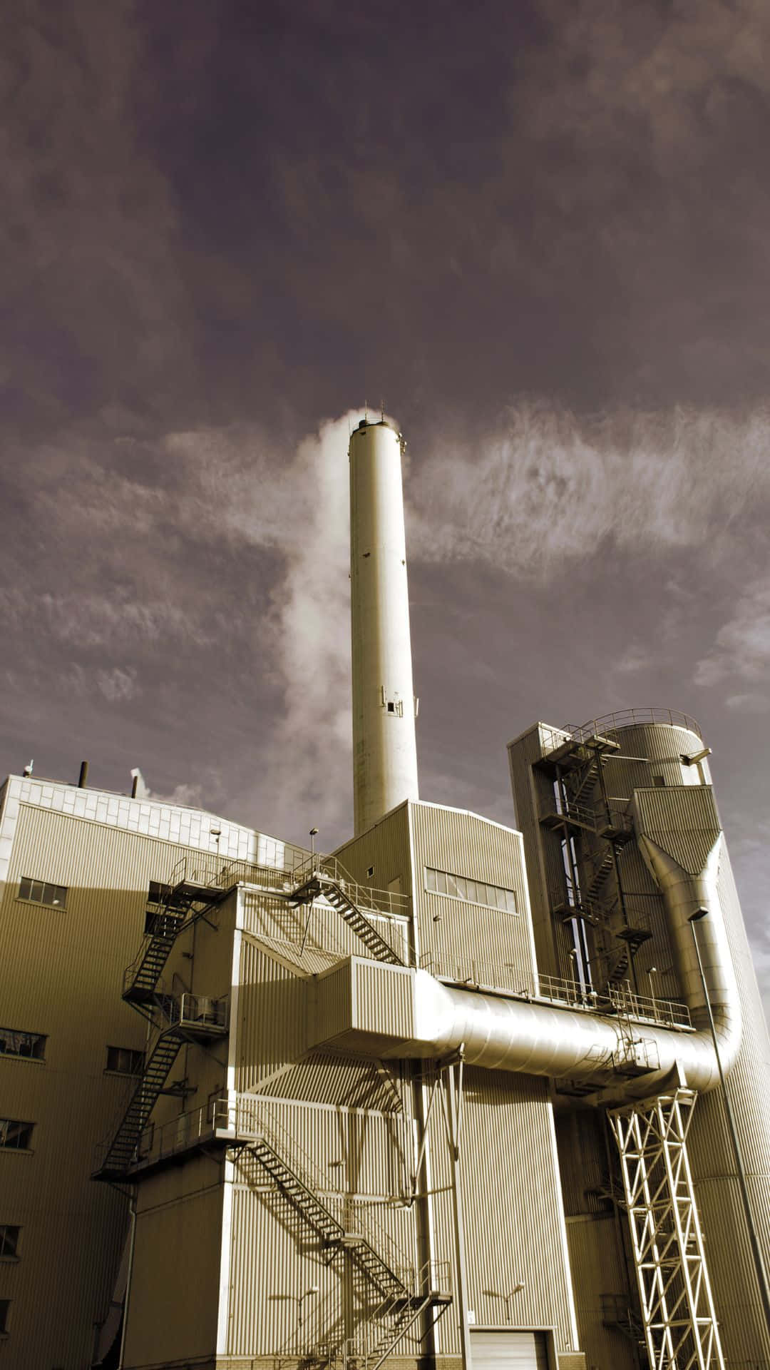 Industrial Smokestack Emissions Wallpaper