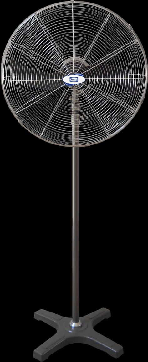 Industrial Standing Fan Black Background PNG