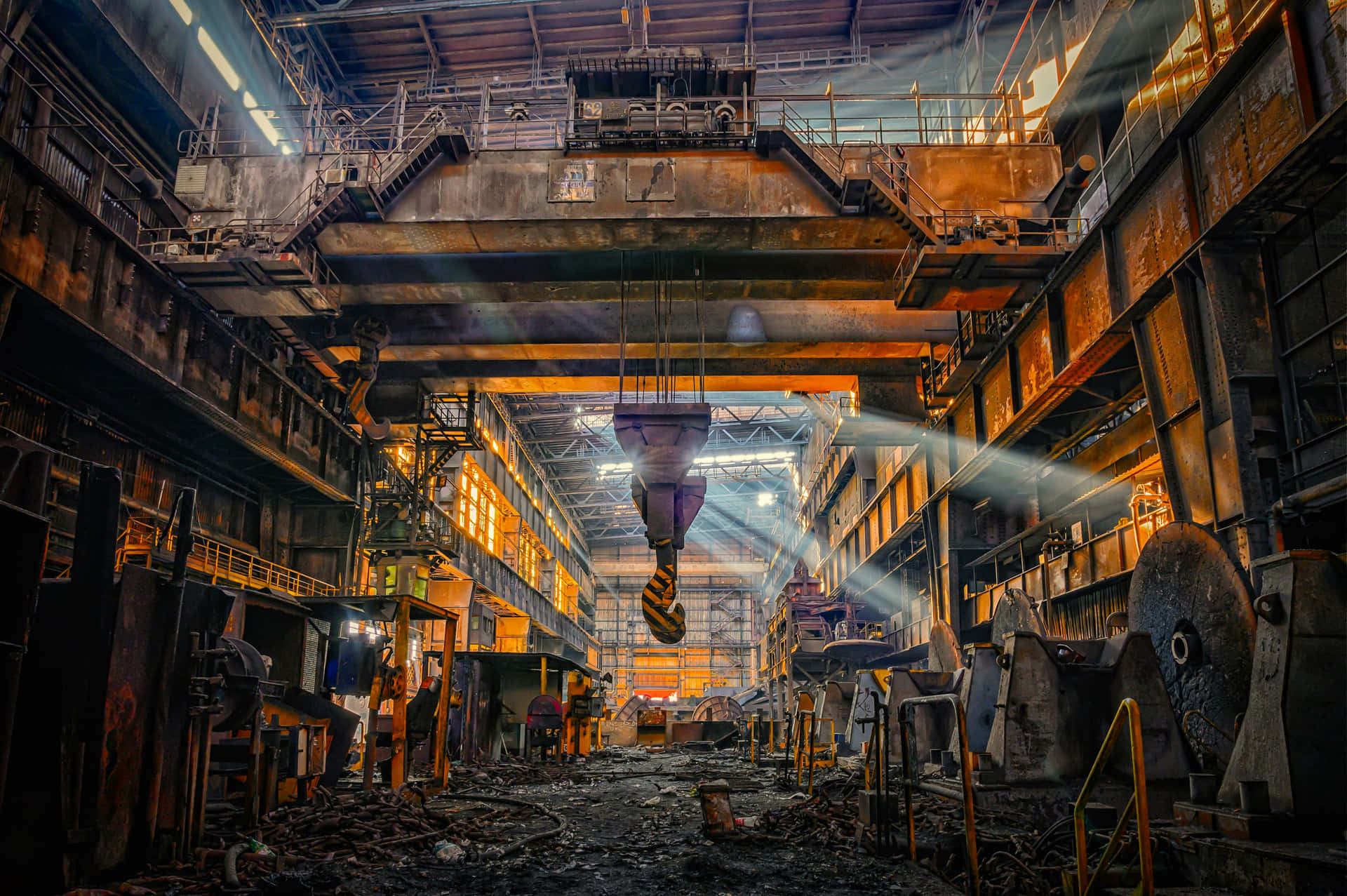Industrial Steelworks Interior Wallpaper