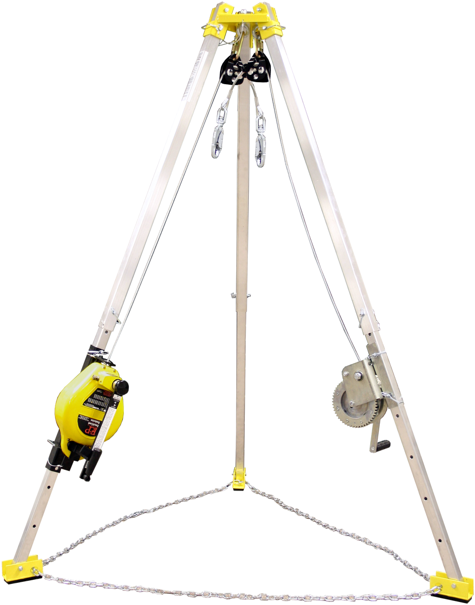 Industrial Tripodwith Winchand Pulley System PNG