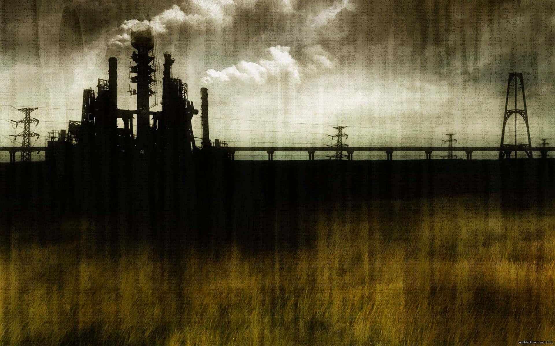 Industrious Factory Silhouette Wallpaper