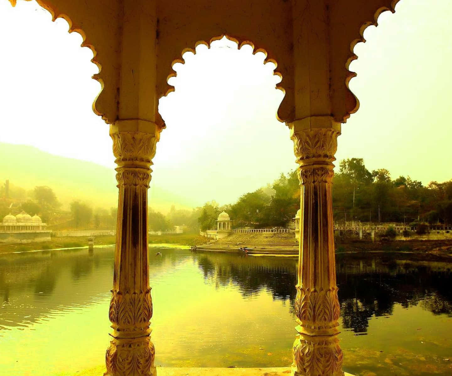 Inebriantetramonto Sulle Maestose Fortezze Del Rajasthan