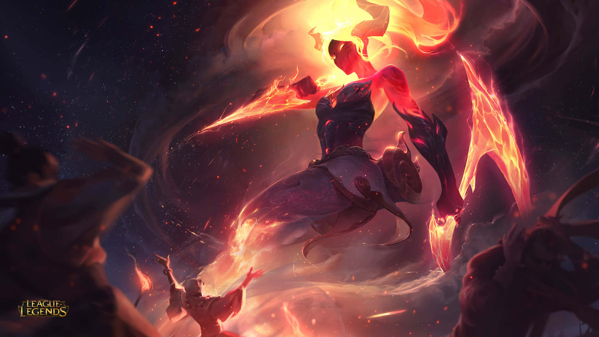 Karya Seni Infernal Akali League Of Legends Wallpaper