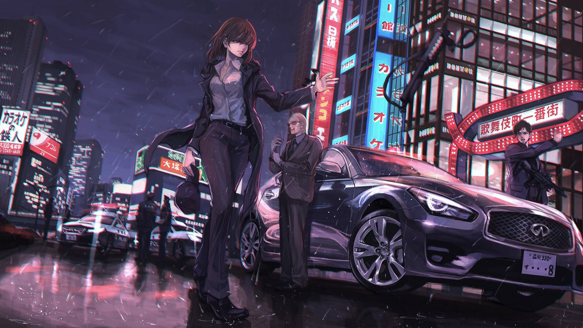 Infiniti Q50 Anime Car Background