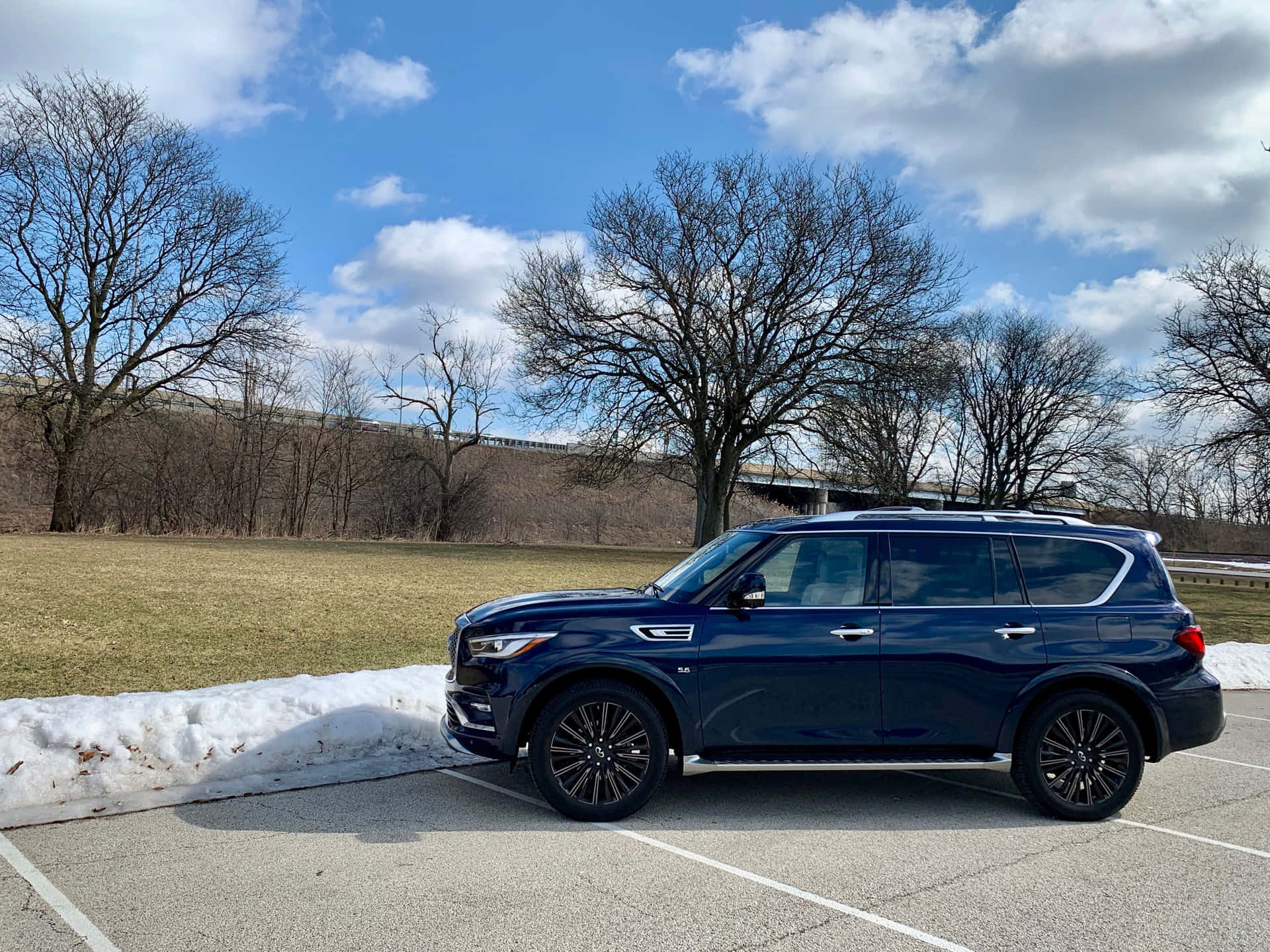 Stunning Infiniti QX80 on the Road Wallpaper