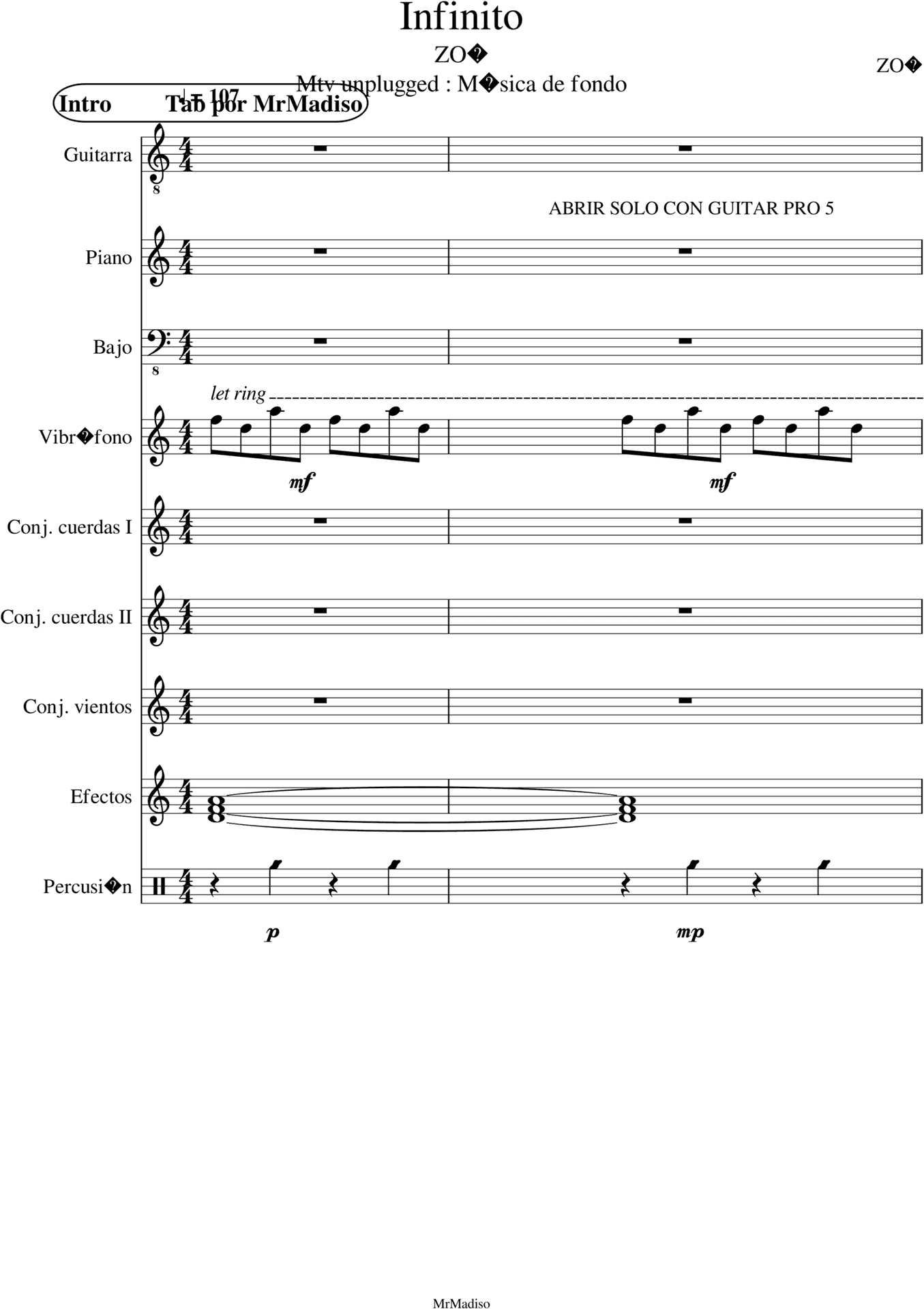 Infinito Z O E Music Sheet PNG