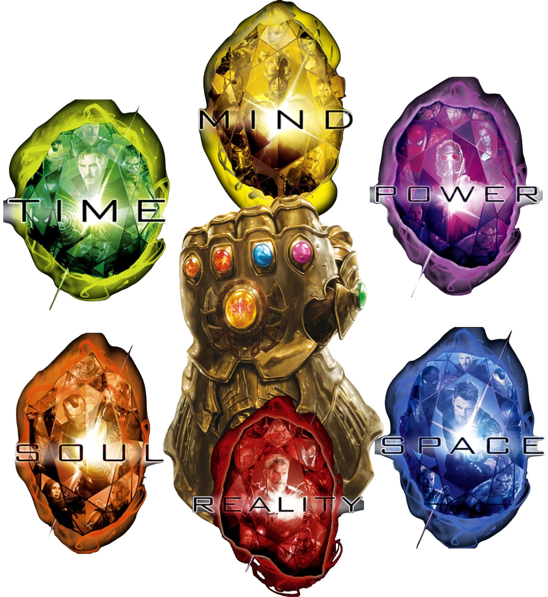 The Powerful Infinity Gems in Action Wallpaper