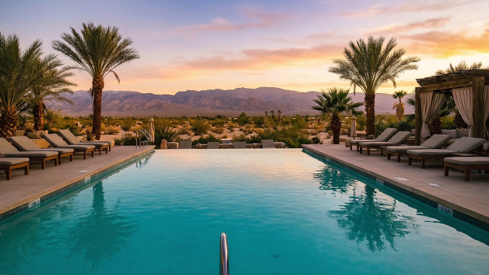 Infinity Pool Solnedgang Wallpapers