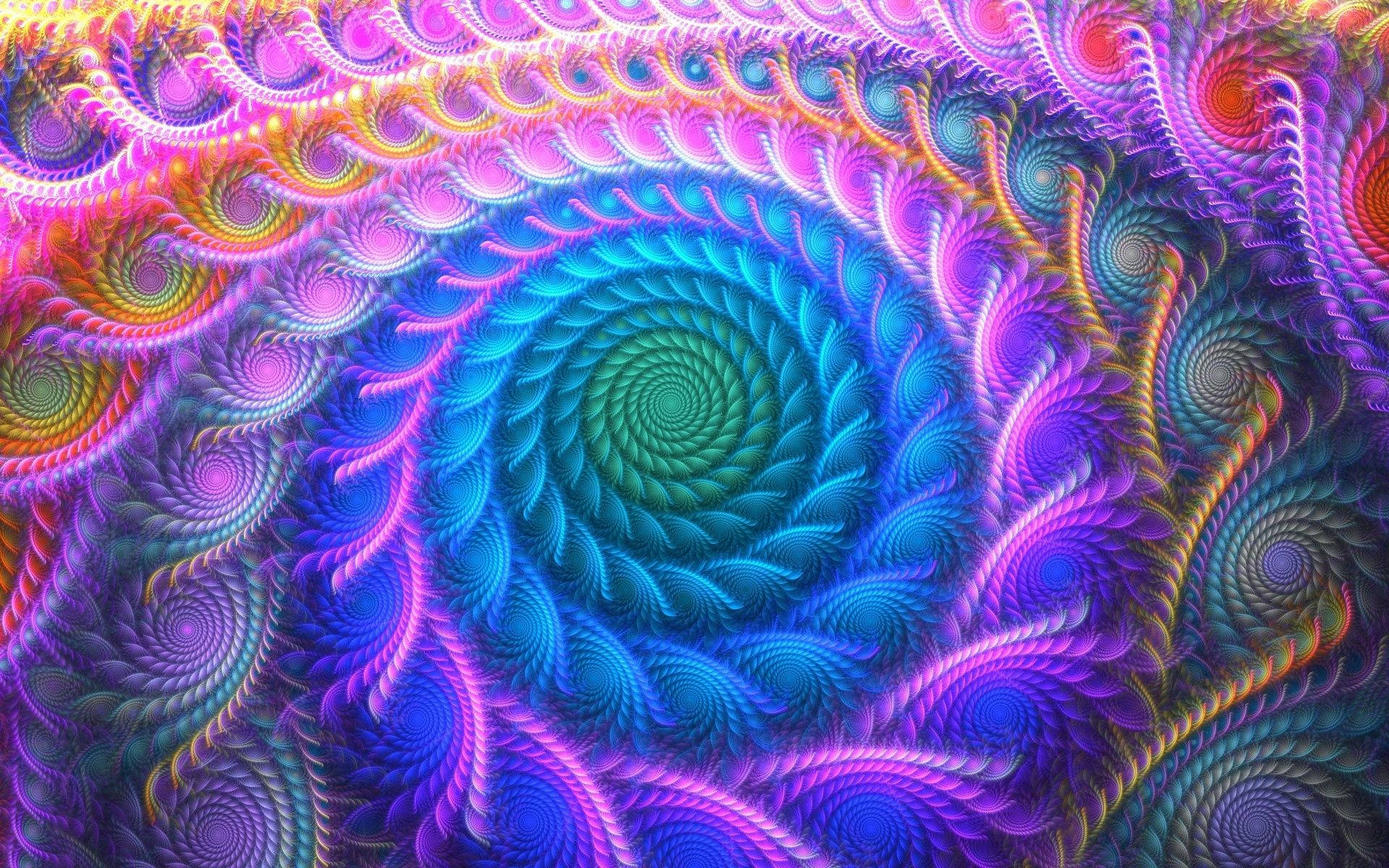 Amazing infinity spiral psychedelic art wallpaper.