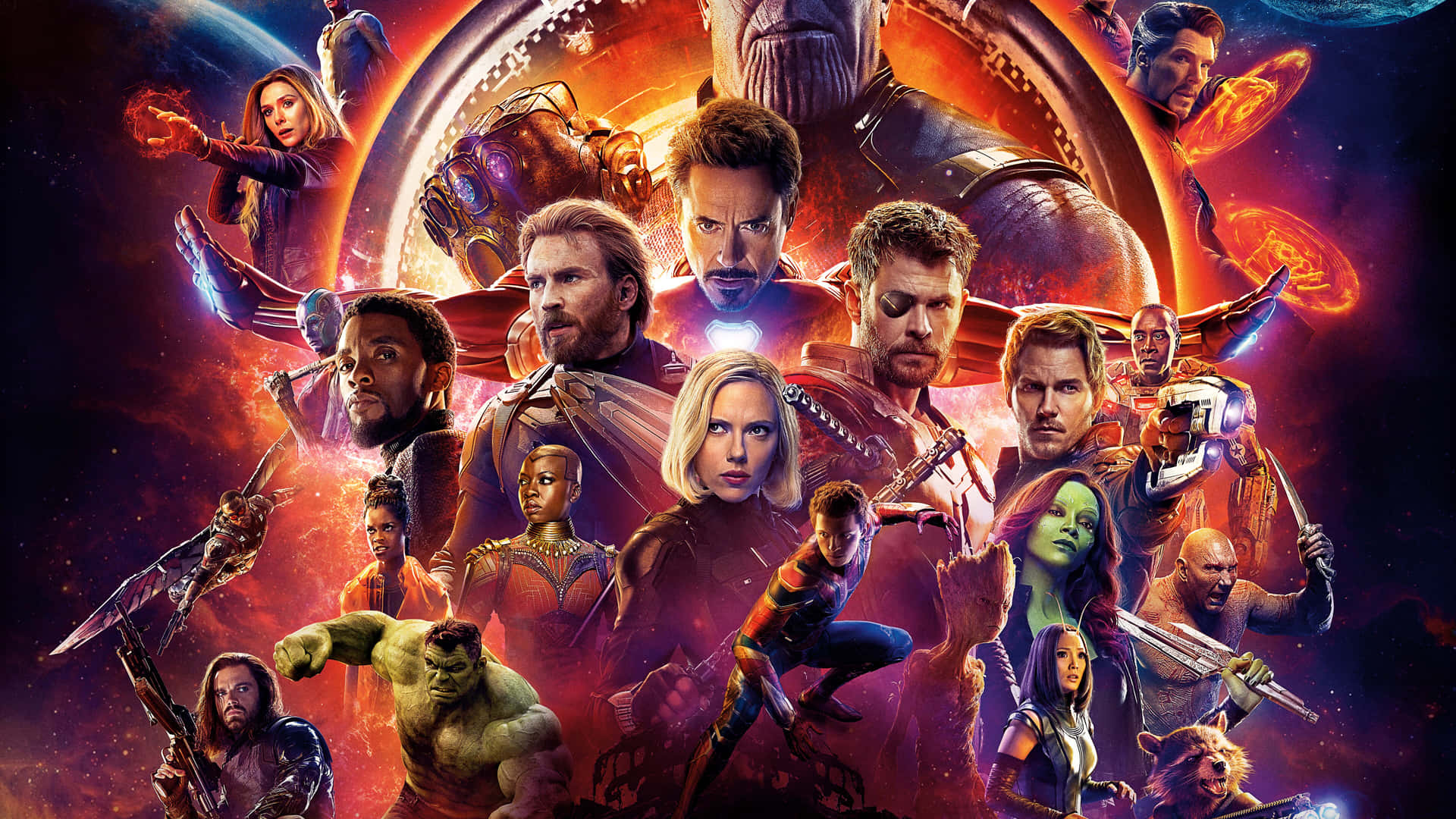 Avengers Infinity War plakat på væggen Wallpaper