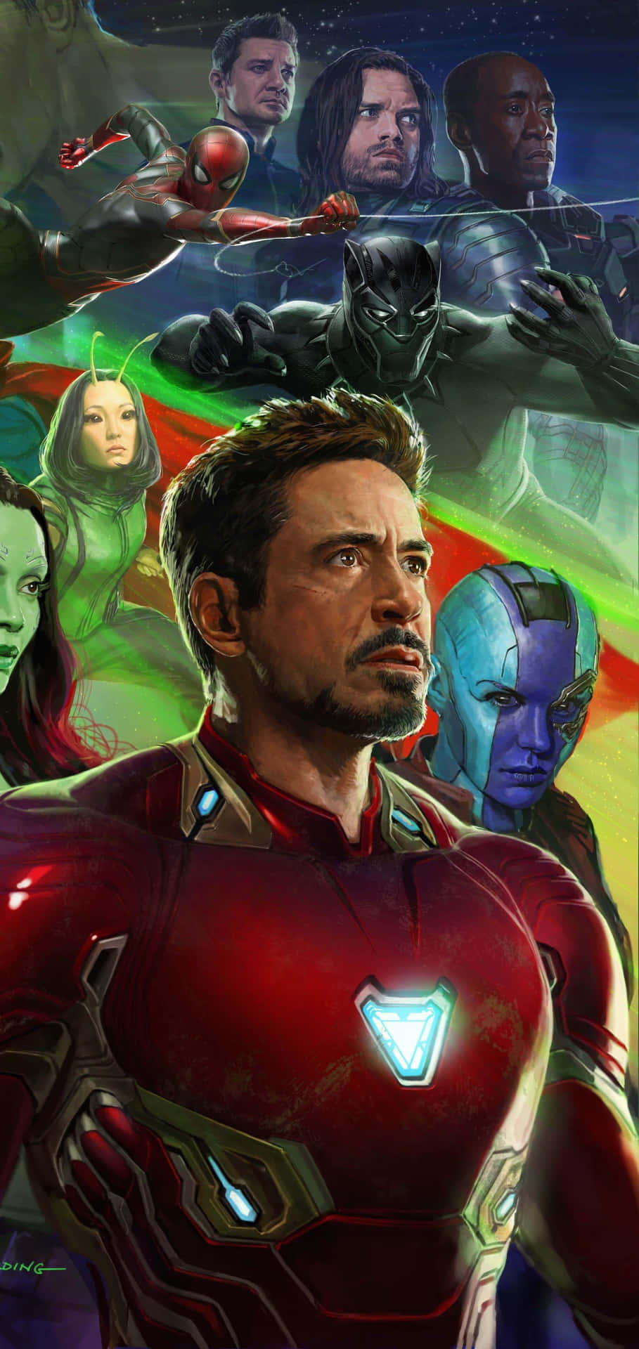 Iron Man og Doctor Strange samarbejder for at besejre Thanos i Avengers: Infinity War Wallpaper