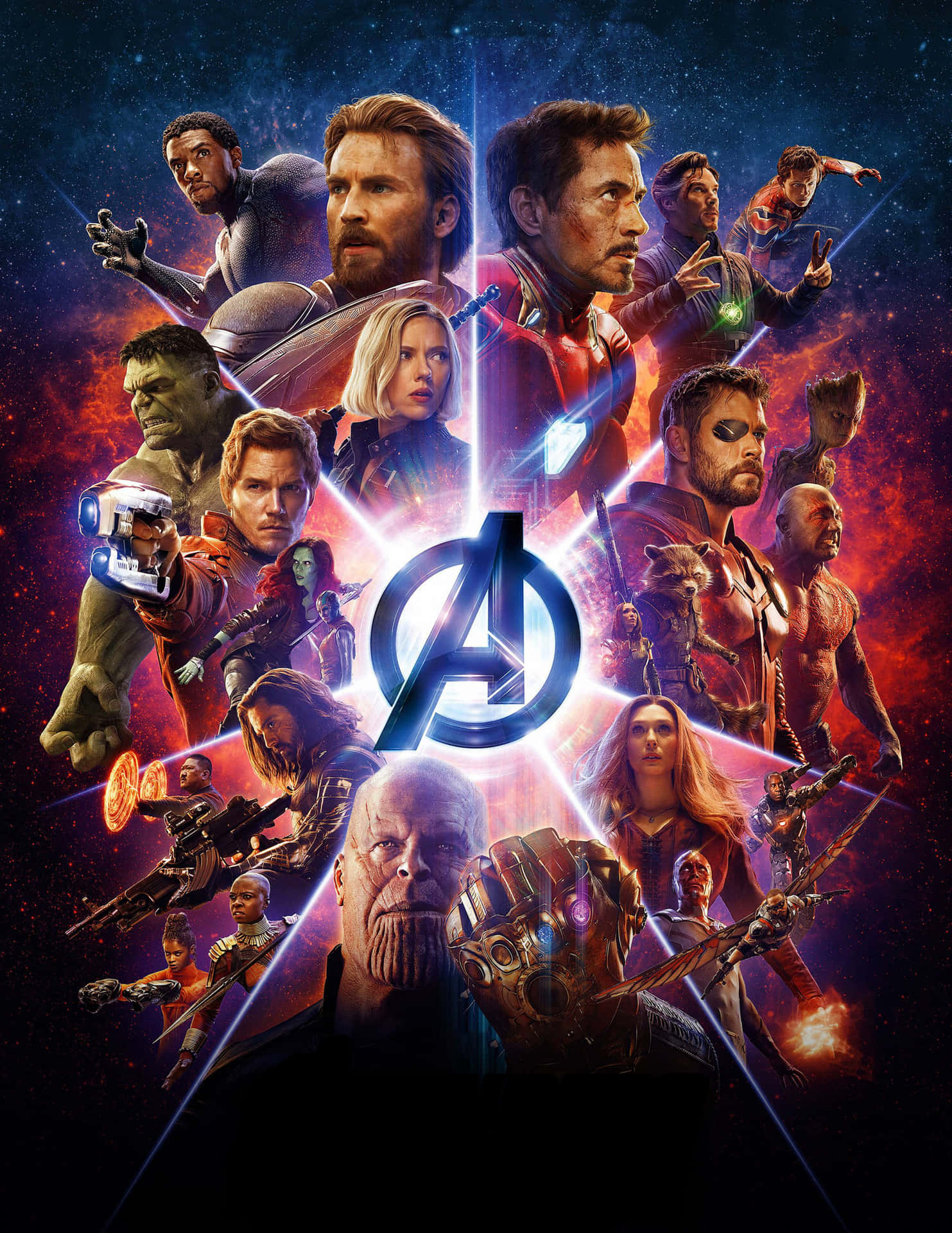 Avengers forenes i Marvels Infinity War på computerenwallpaper Wallpaper