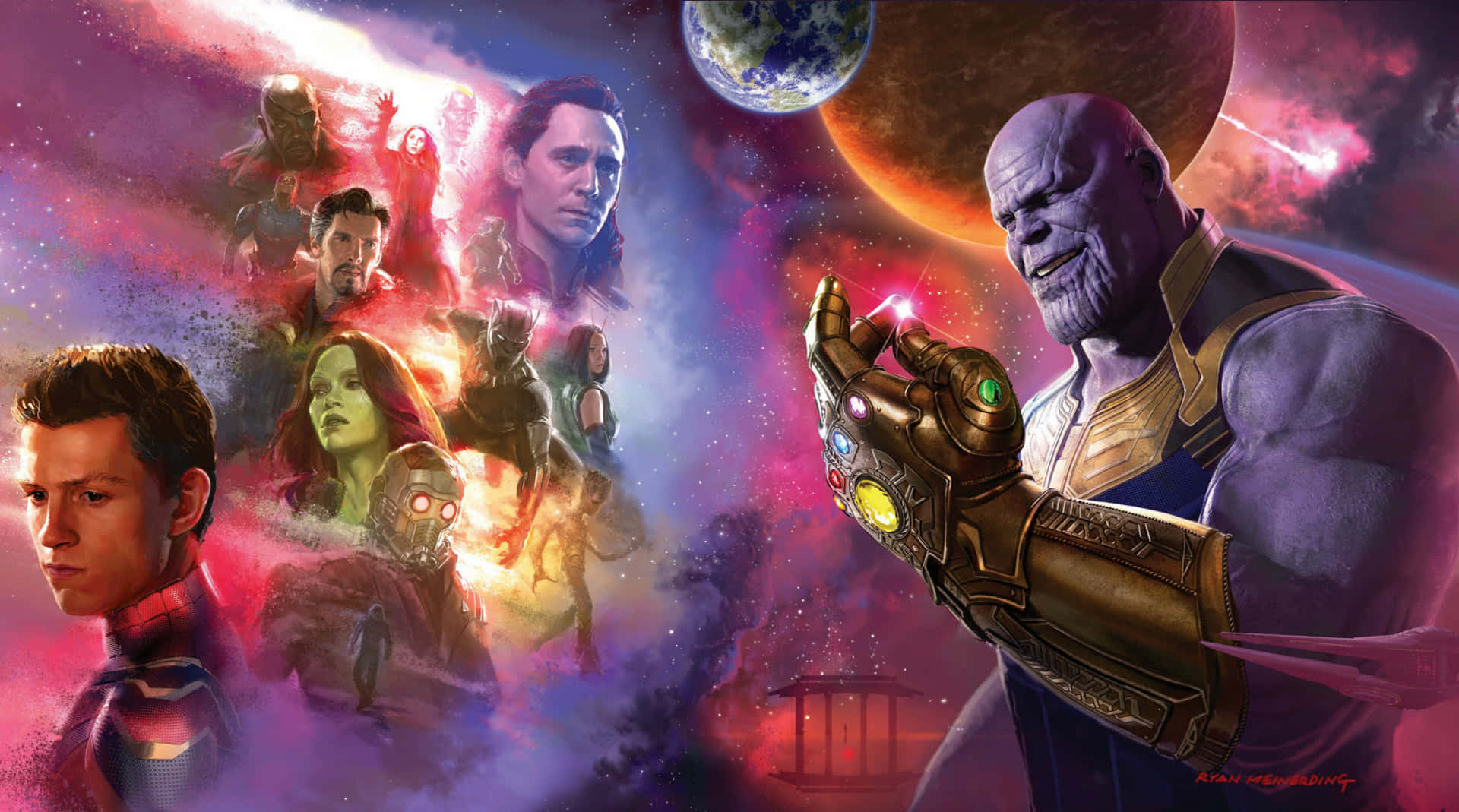 "Avengers: Infinity War - mustering all the might to face Thanos!" Wallpaper