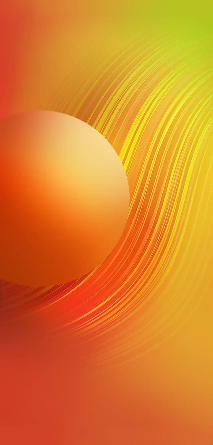 Infinix Hot 3 Gradient Orange Sphere And Waves Wallpaper