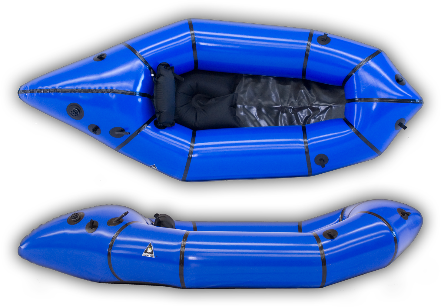 Inflatable Blue Raft Topand Side View PNG