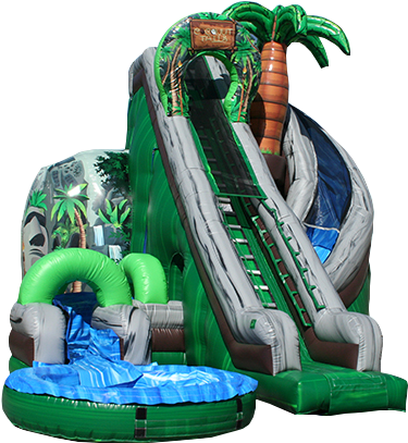 Inflatable Jungle Water Slide PNG