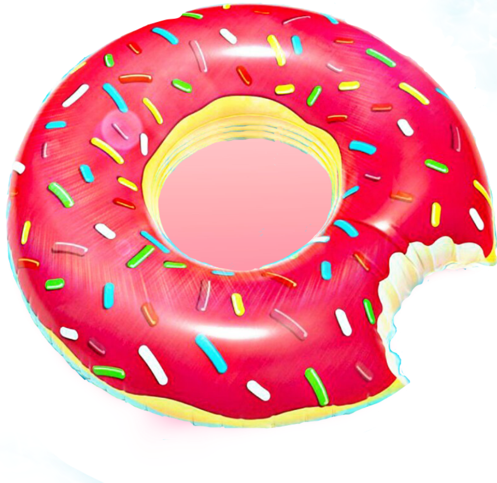 Inflatable Pink Doughnut With Bite PNG