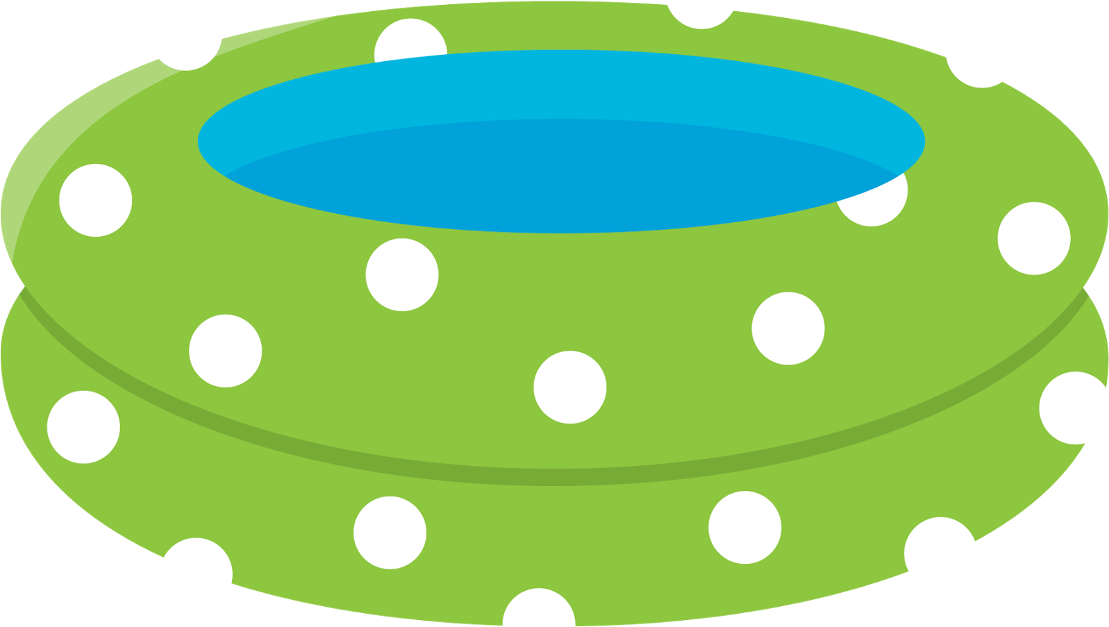 Inflatable Pool Float Green White Dots PNG