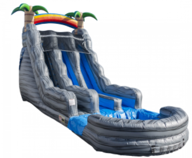 Inflatable Water Slide With Pool PNG