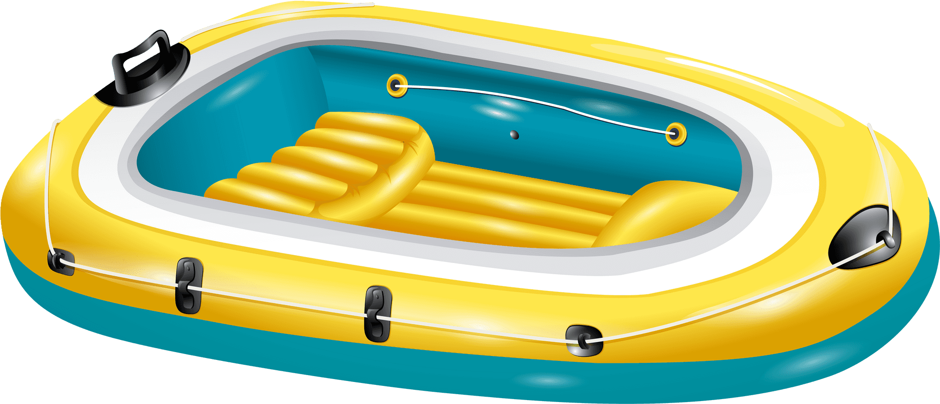 Inflatable Yellow Raft Illustration PNG