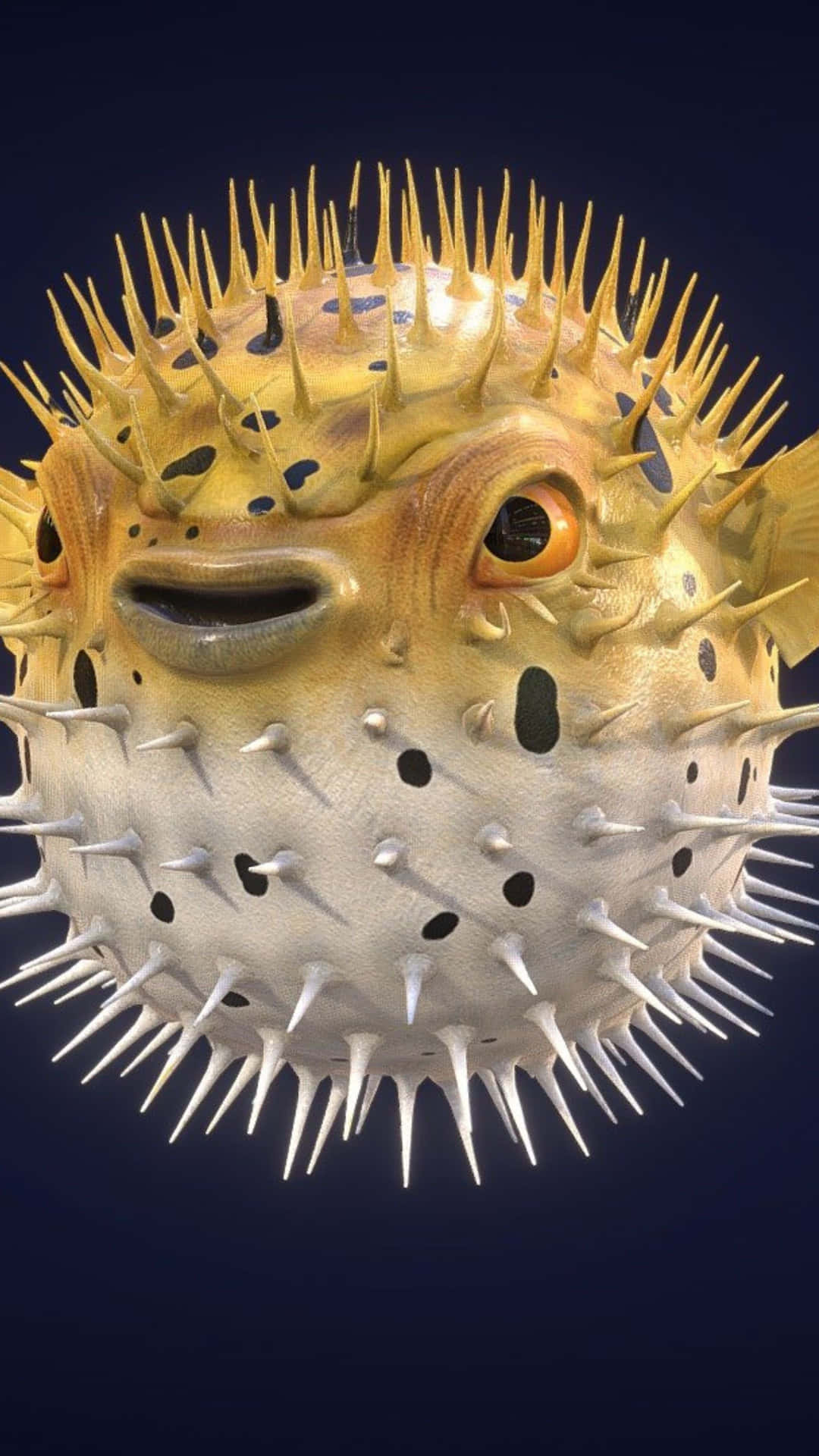 Inflated Blowfish Portrait Wallpaper