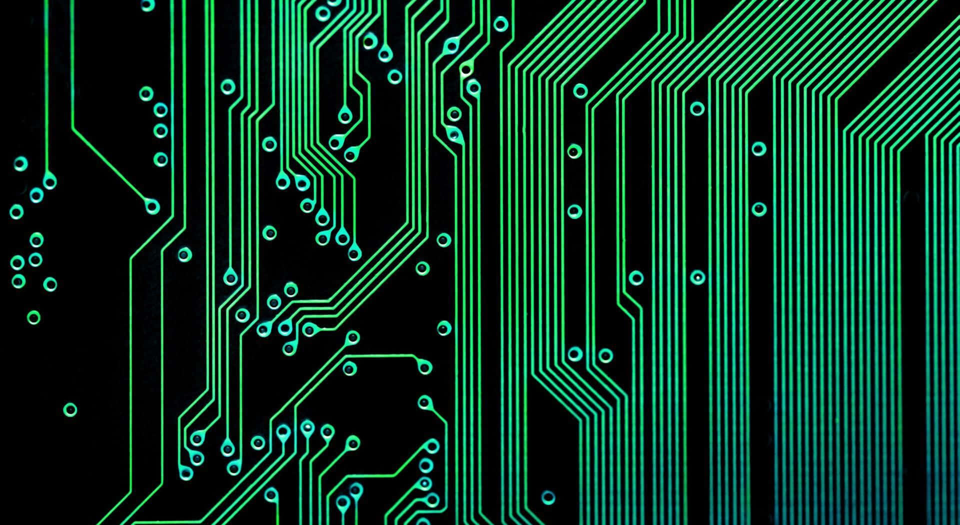 A Green And Black Circuit Board Background