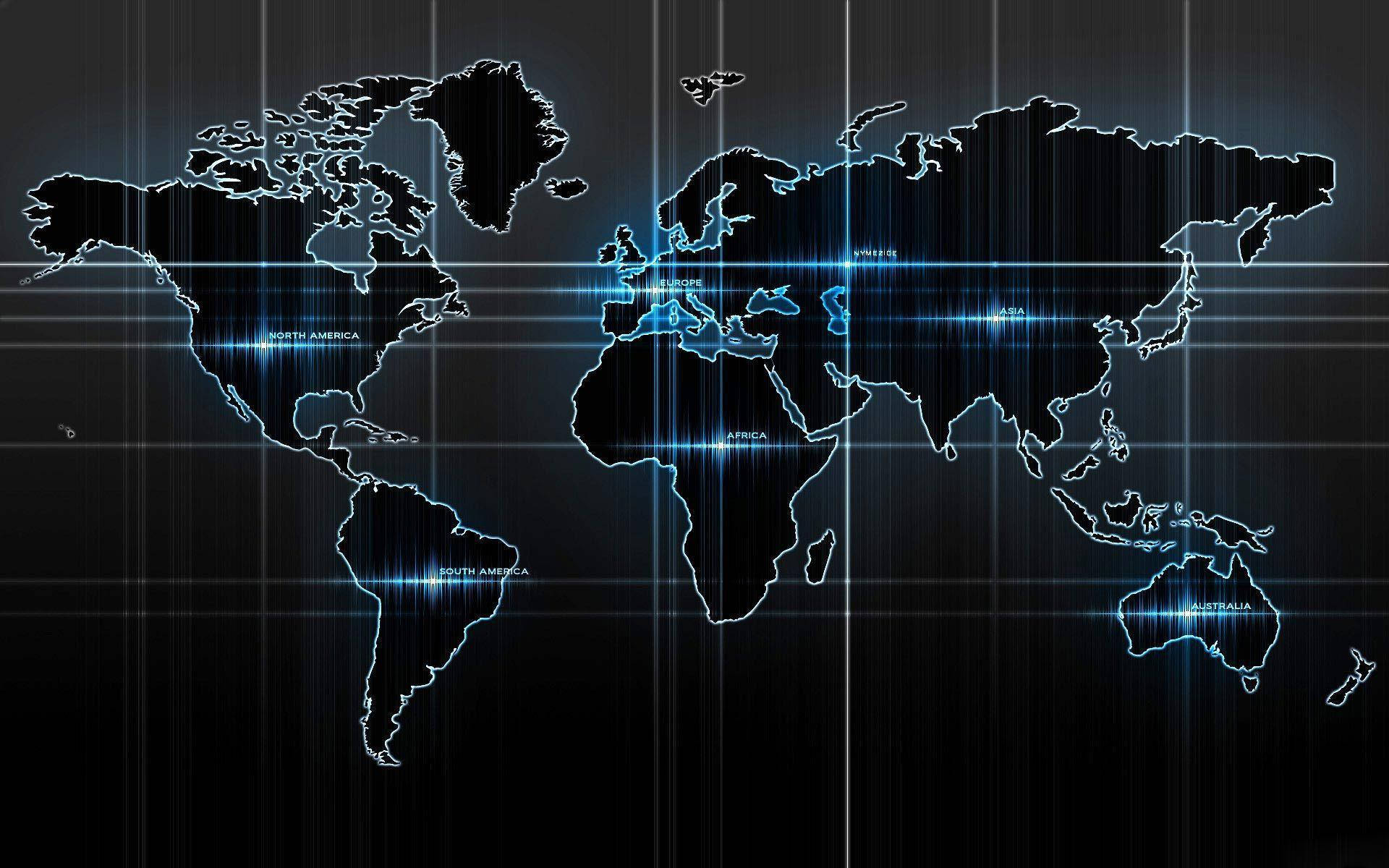 Verdens Teknologi Kort Netværk Tapet Wallpaper