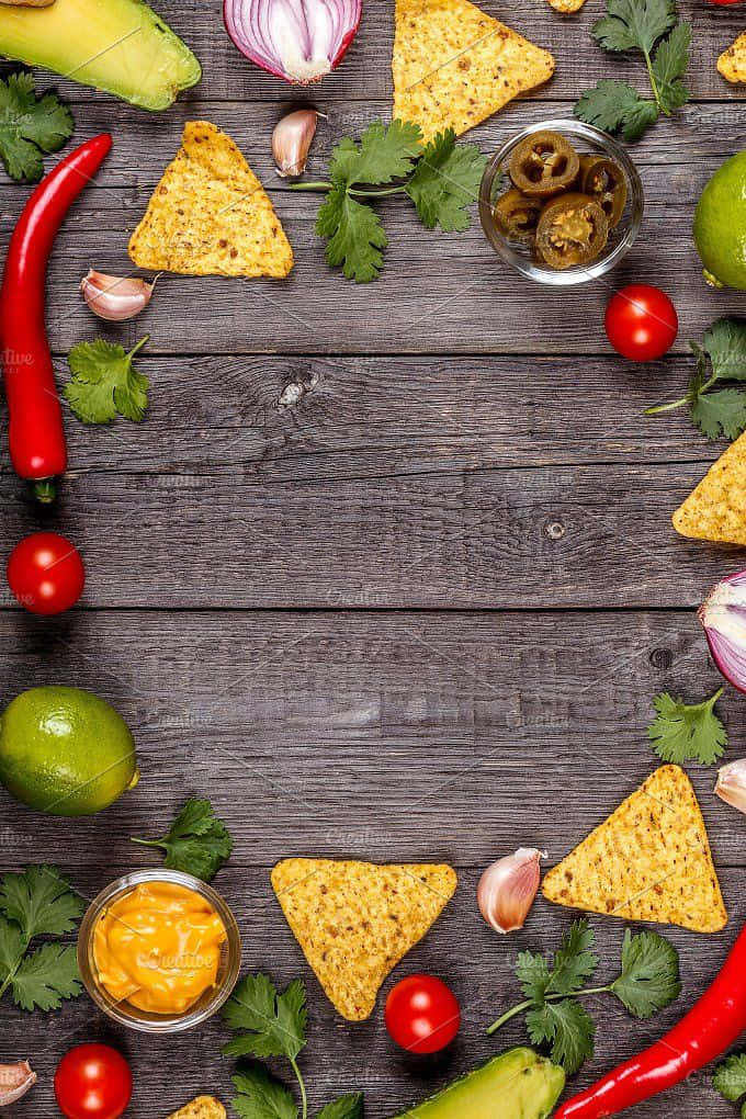 Zutatenfür Mexikanisches Essen Nachos Wallpaper