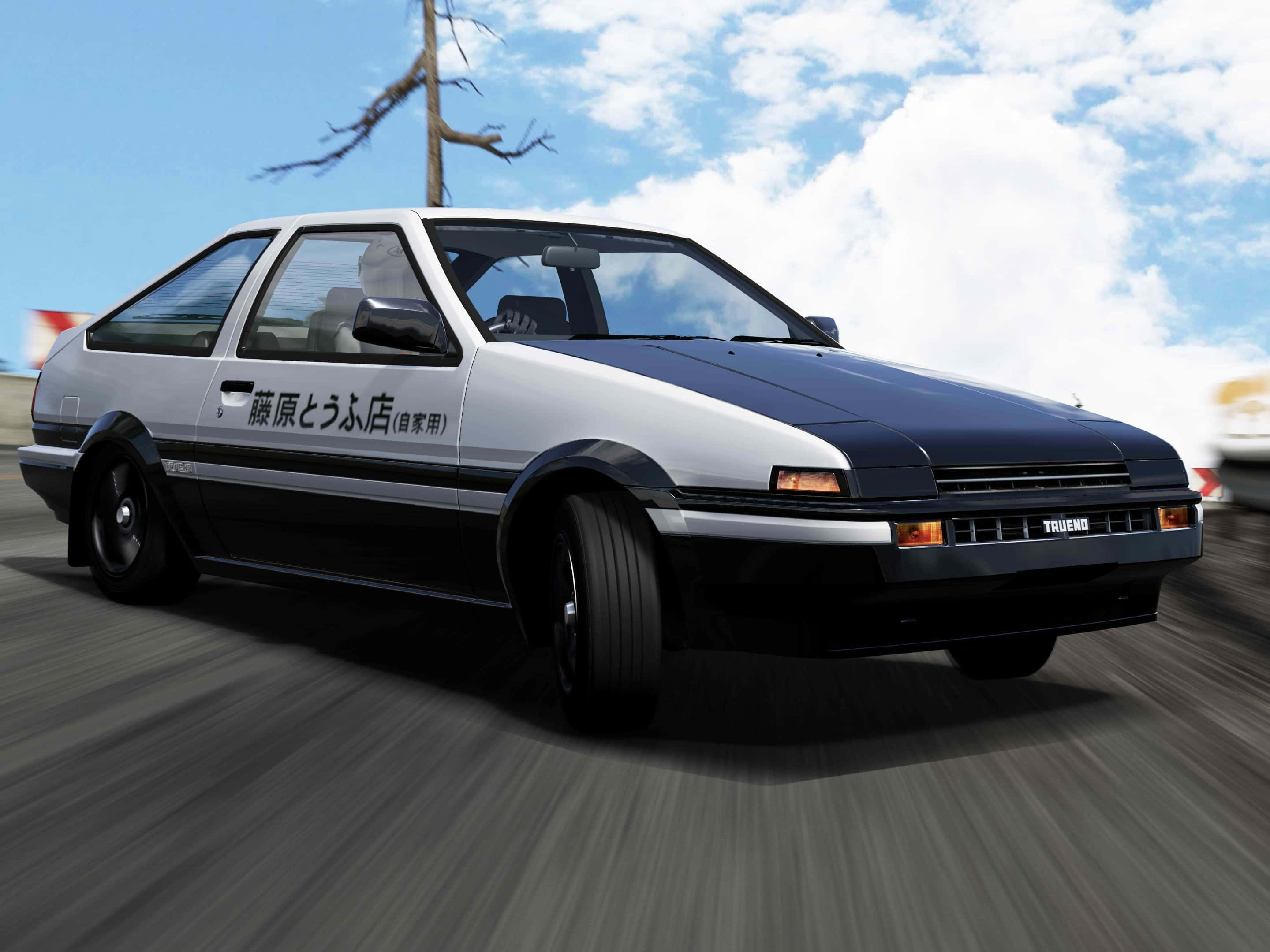 Toyota AE86 Cloudy Blue Sky Initial D Background