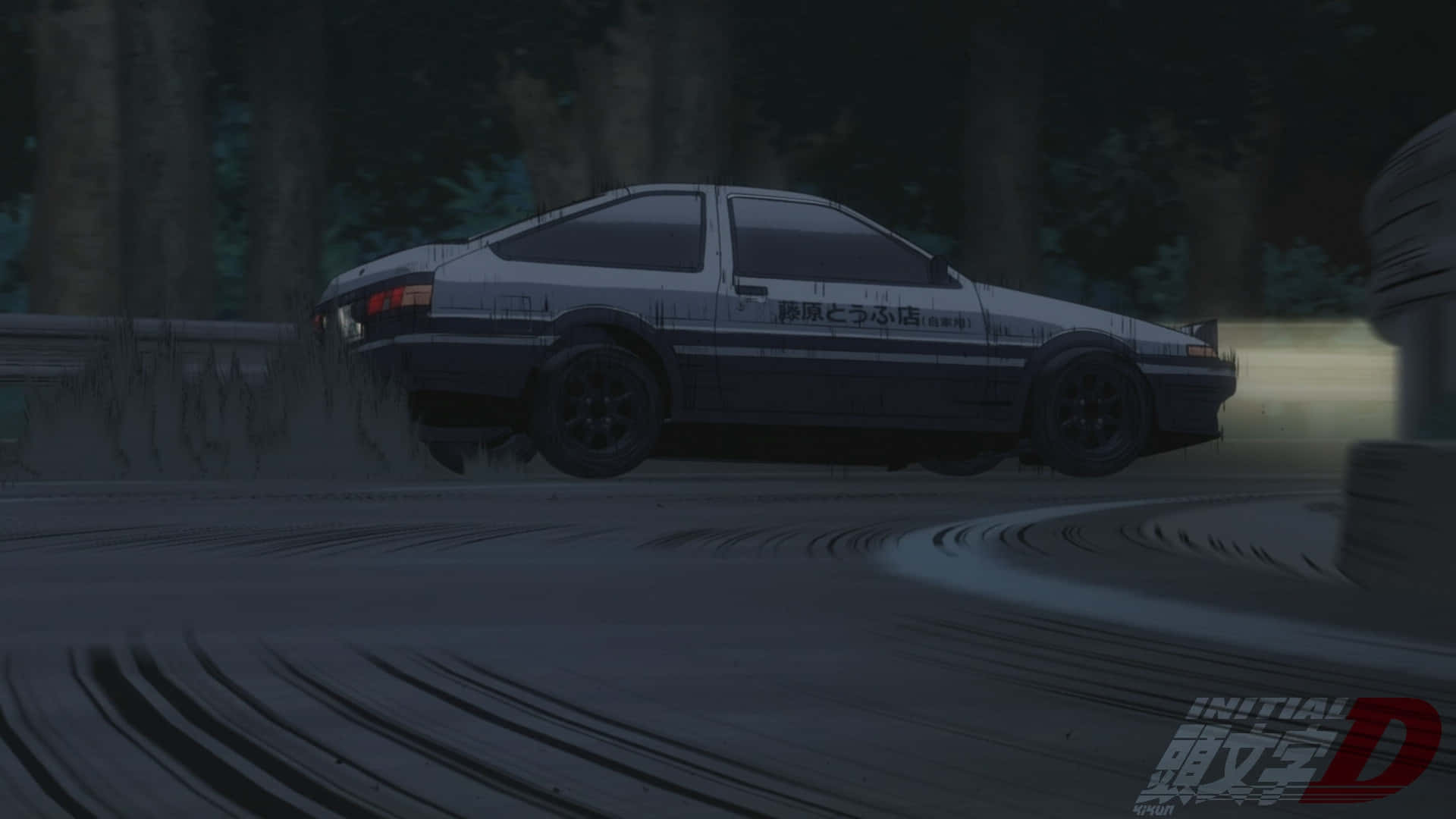 Toyota AE86 Parked Initial D Background