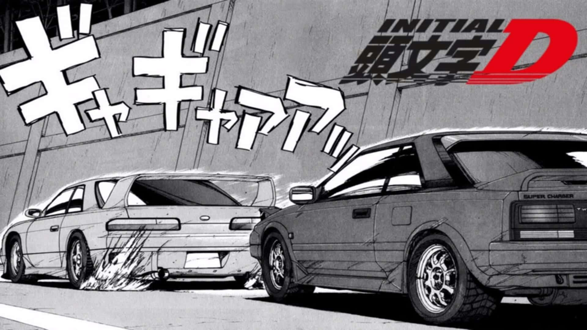 Black And White Race Effect Initial D Background
