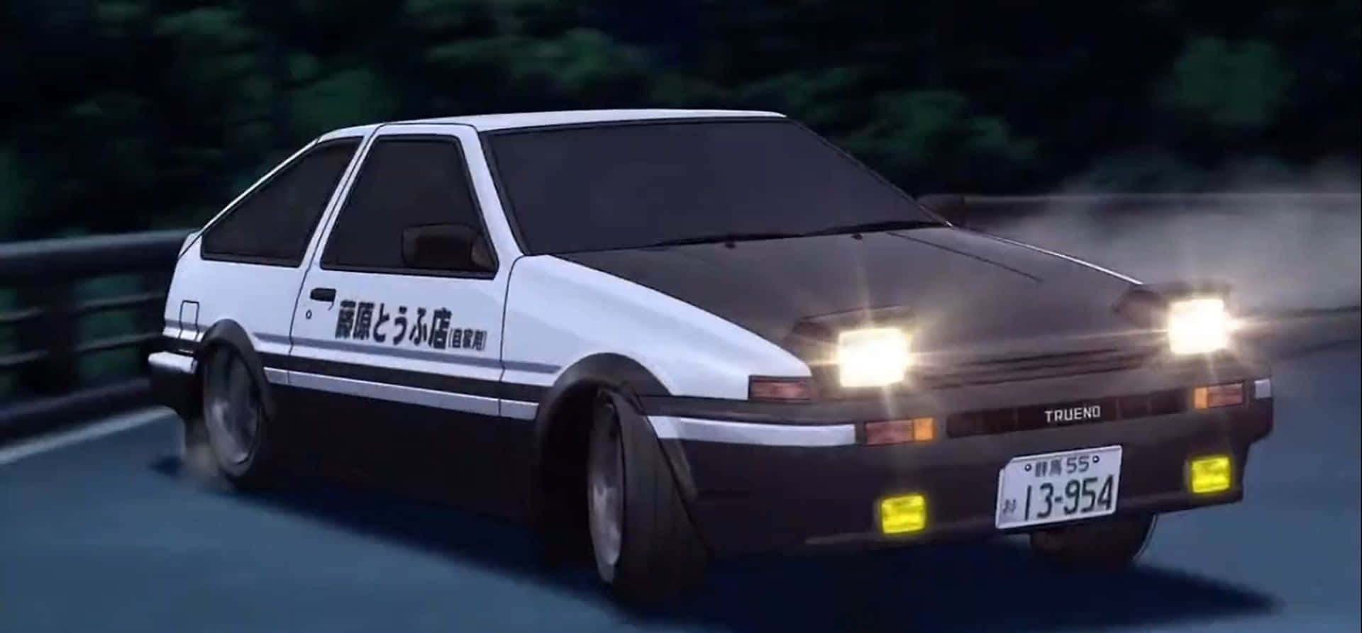 Toyota AE86 Bright Headlights Initial D Background