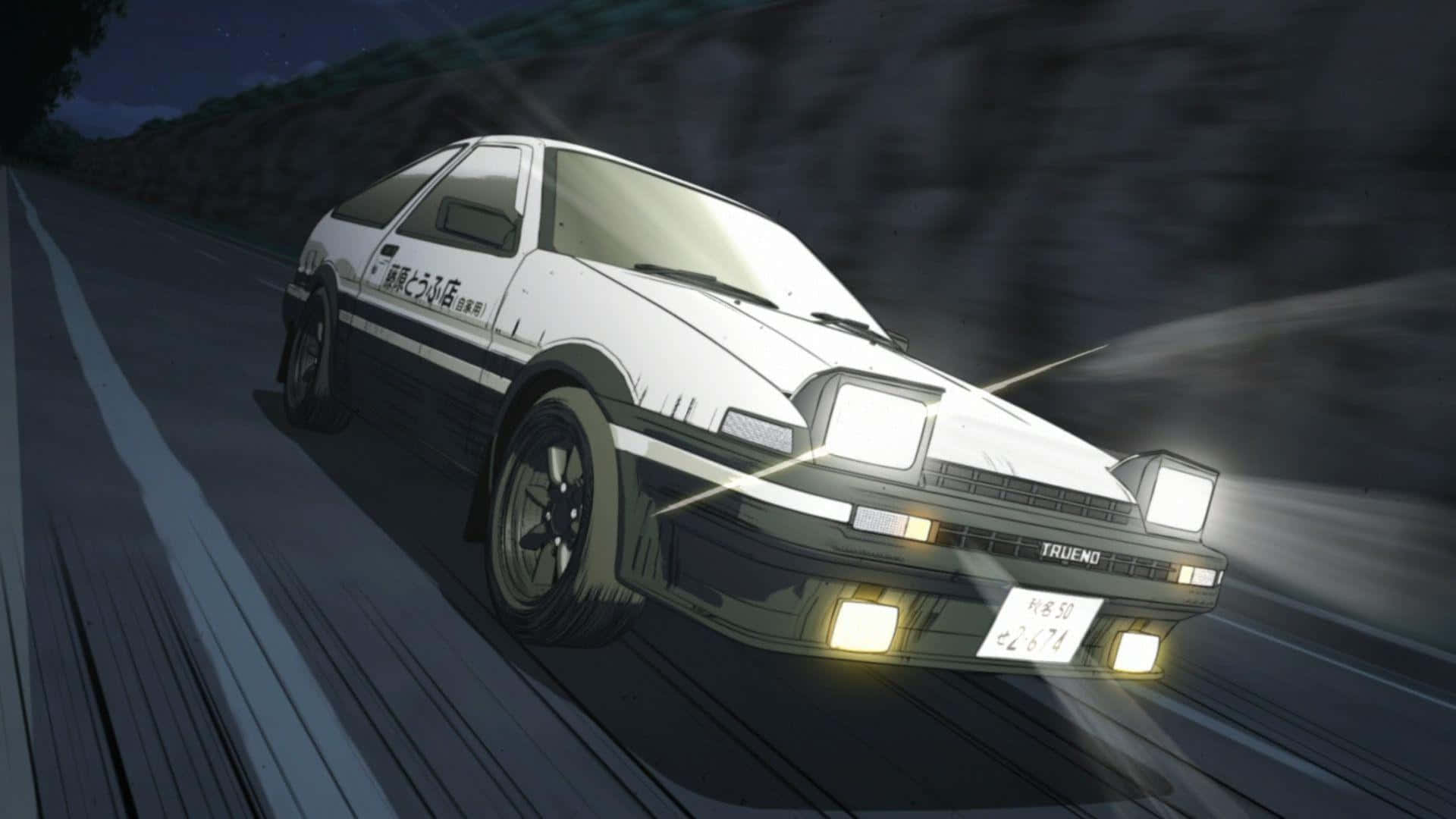 White Toyota AE86 From Initial D Background