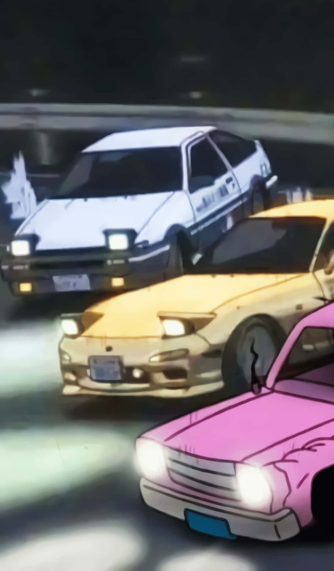 Initial D Phone Three Different Colored Wallpaper