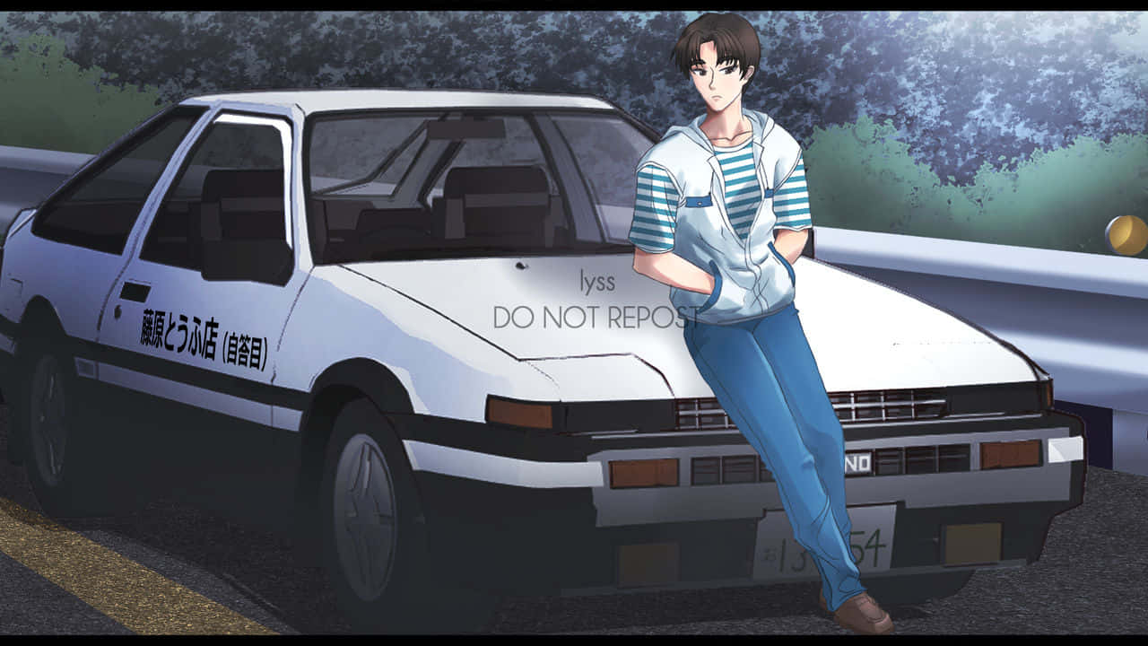 Download Racer Takes on Streets of Japan in Initial D | Wallpapers.com