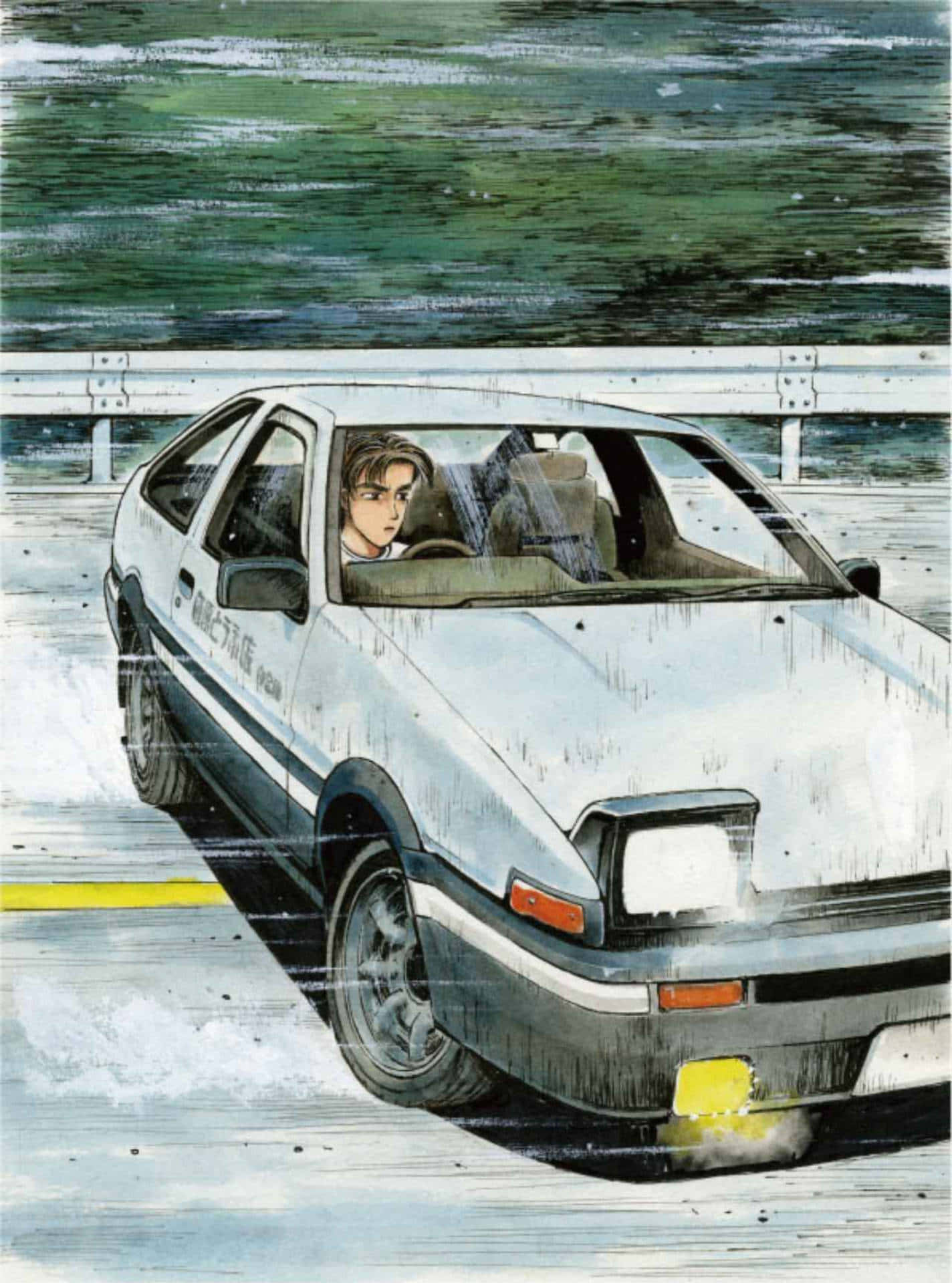 Download Race to the finish with Fujiwara Takumi in Initial D |  Wallpapers.com