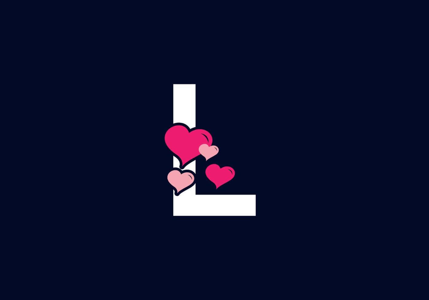 Initial Letter L With Hearts Wallpaper