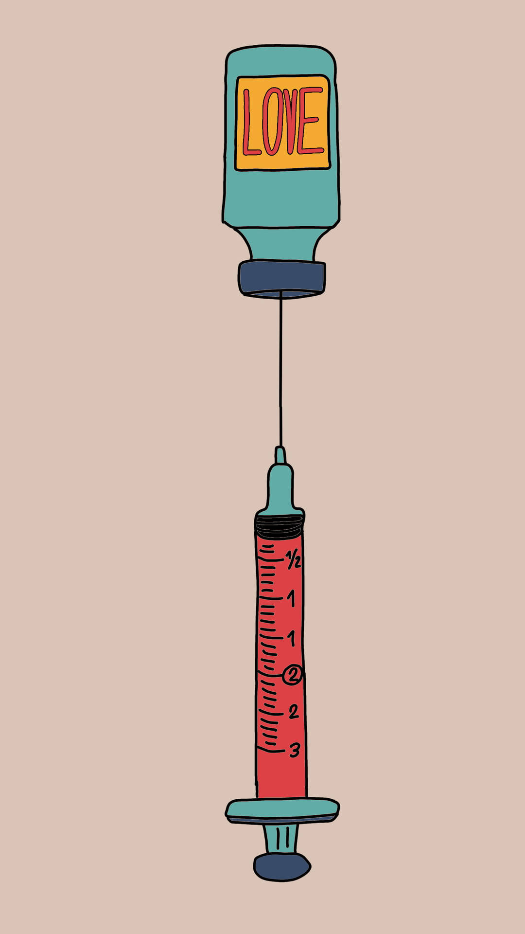 Injection Love Drawing Wallpaper