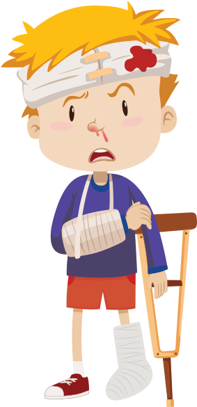 Download Injured Cartoon Boy Illustration | Wallpapers.com