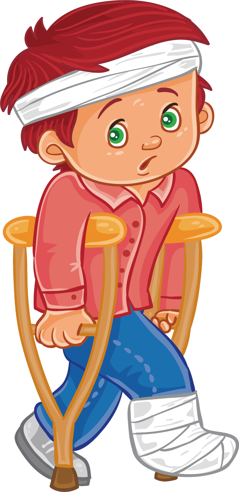 Injured Child Cartoon Character PNG