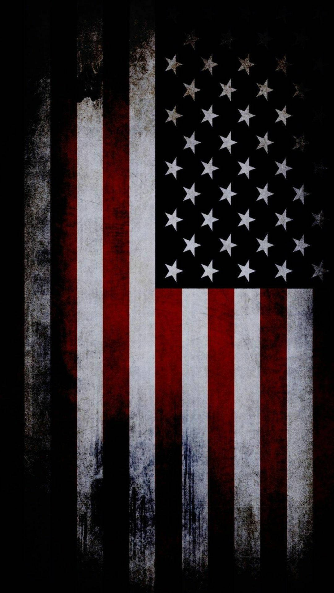 Telónde Fondo De La Bandera Estadounidense Manchada De Tinta, Perfecto Para Tu Iphone. Fondo de pantalla