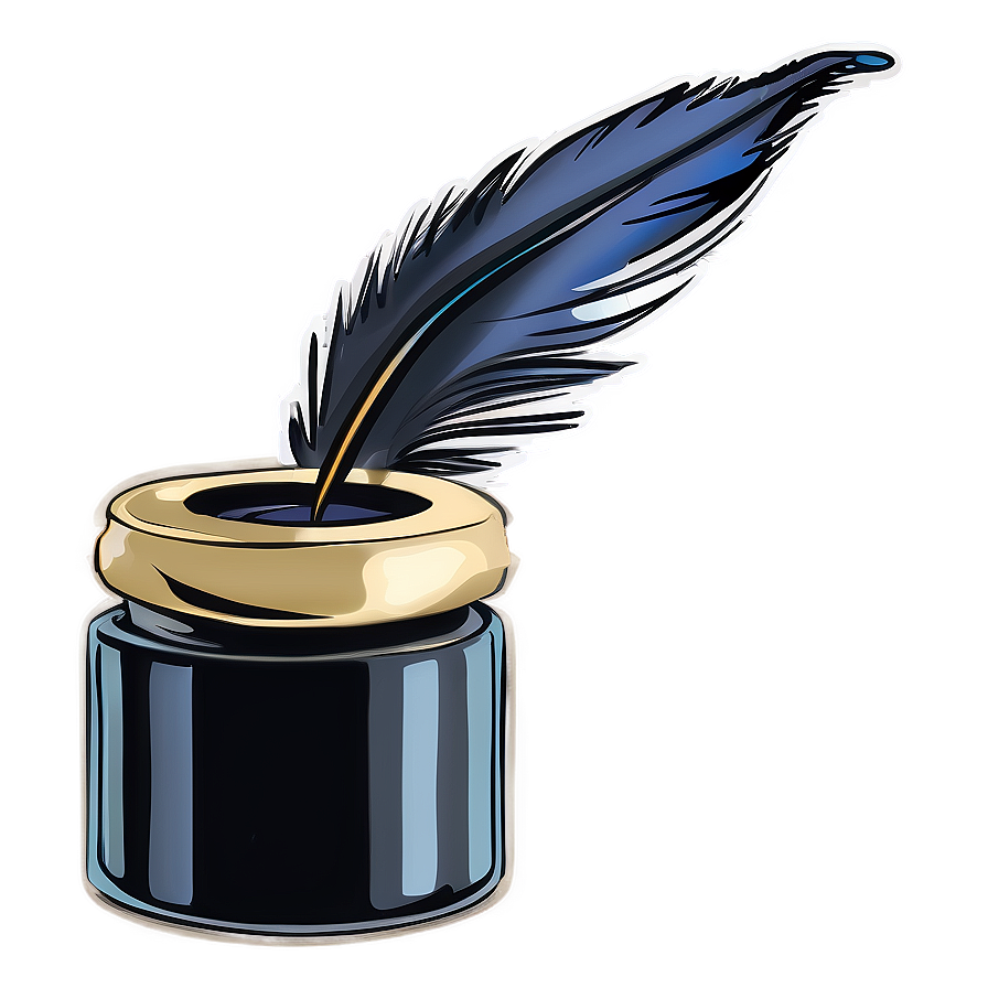 Inkwell And Quill Illustration Png 38 PNG