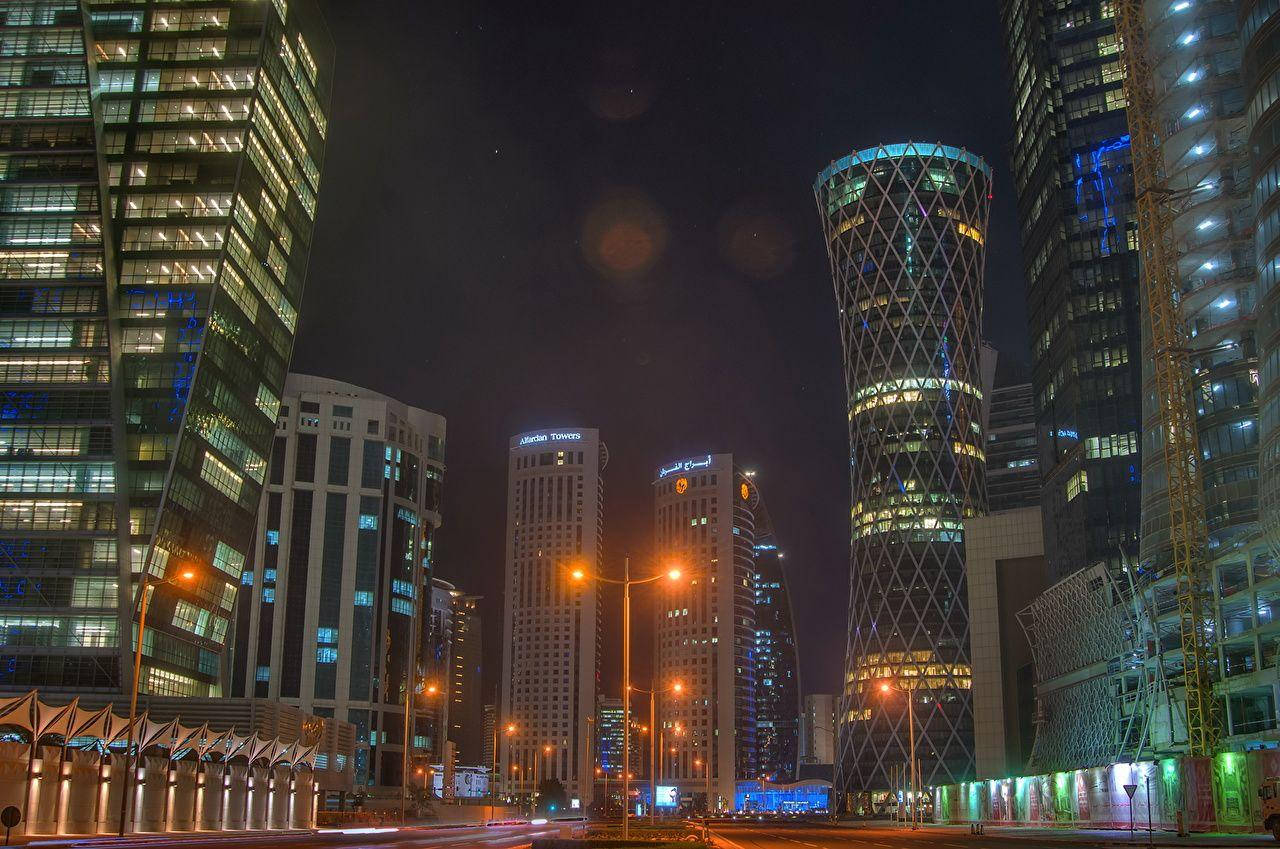 Inner Doha City Road Wallpaper