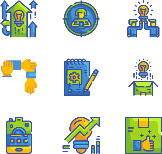 Innovation Concept Icons Set PNG