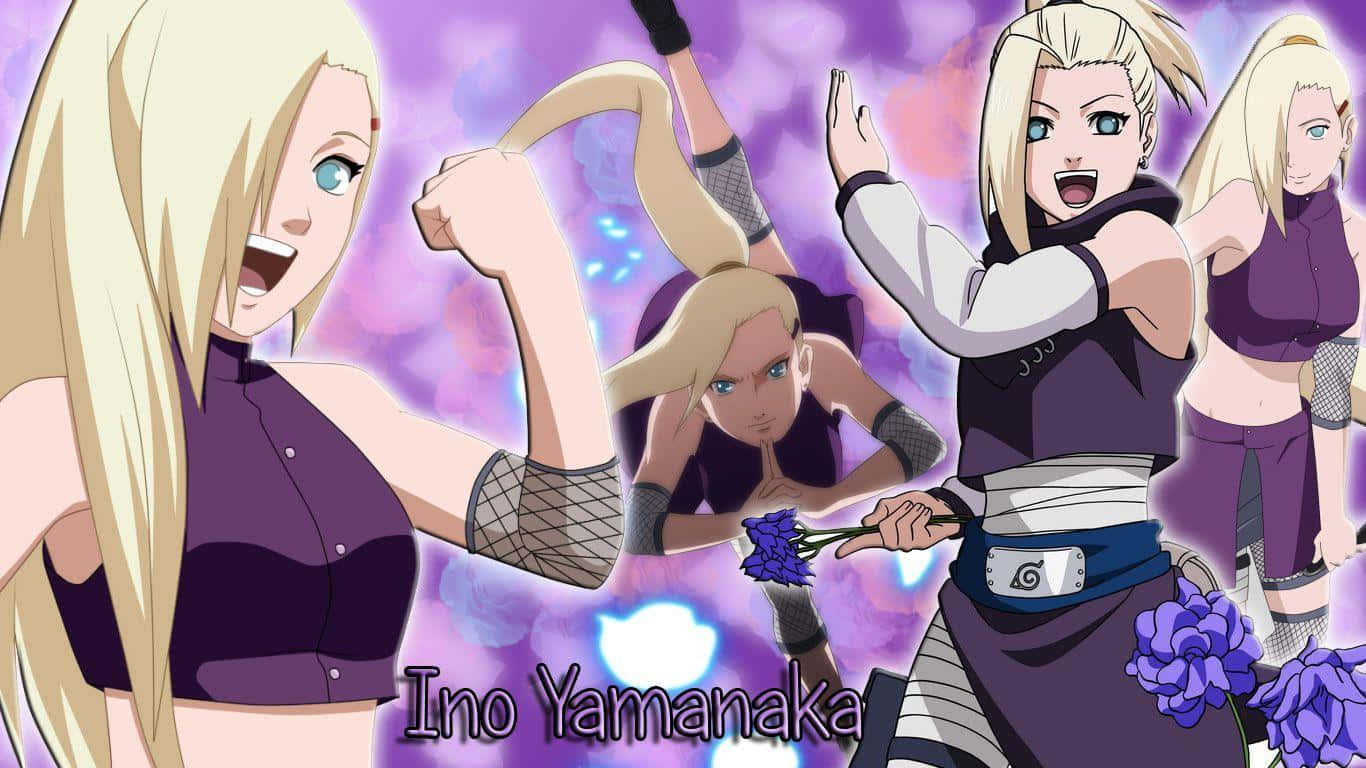 Inoyamanaka, Una Bellezza Asiatica E Ninja Dell'anime Naruto Sfondo