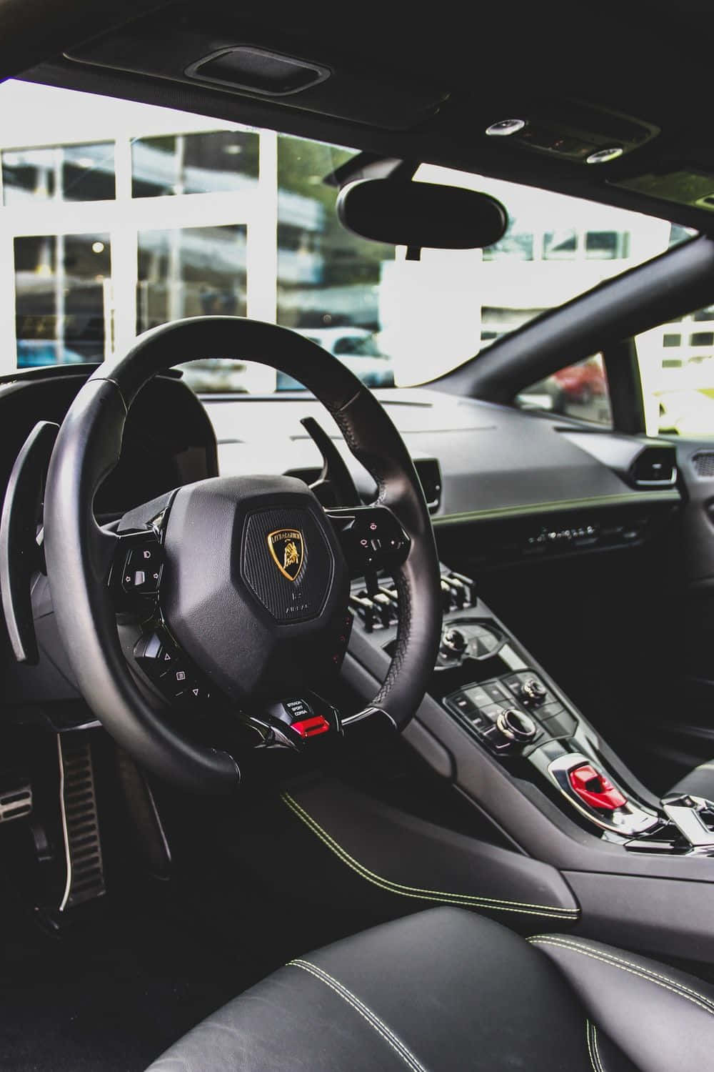 The Interior Of A Lamborghini Huracan
