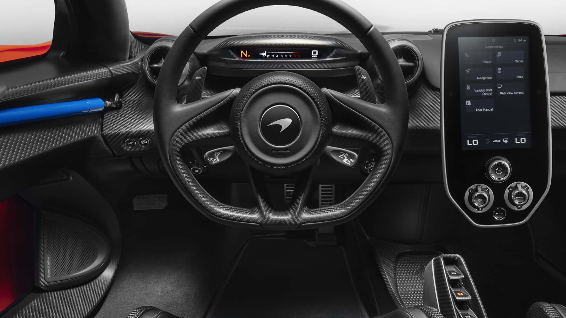 the interior of a sports car