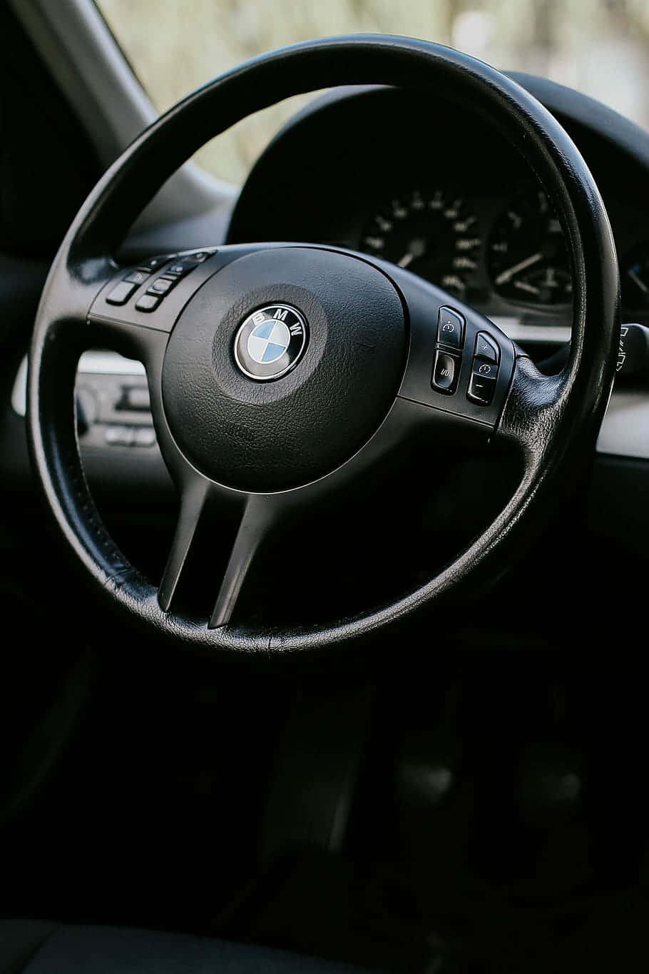 A Black Steering Wheel