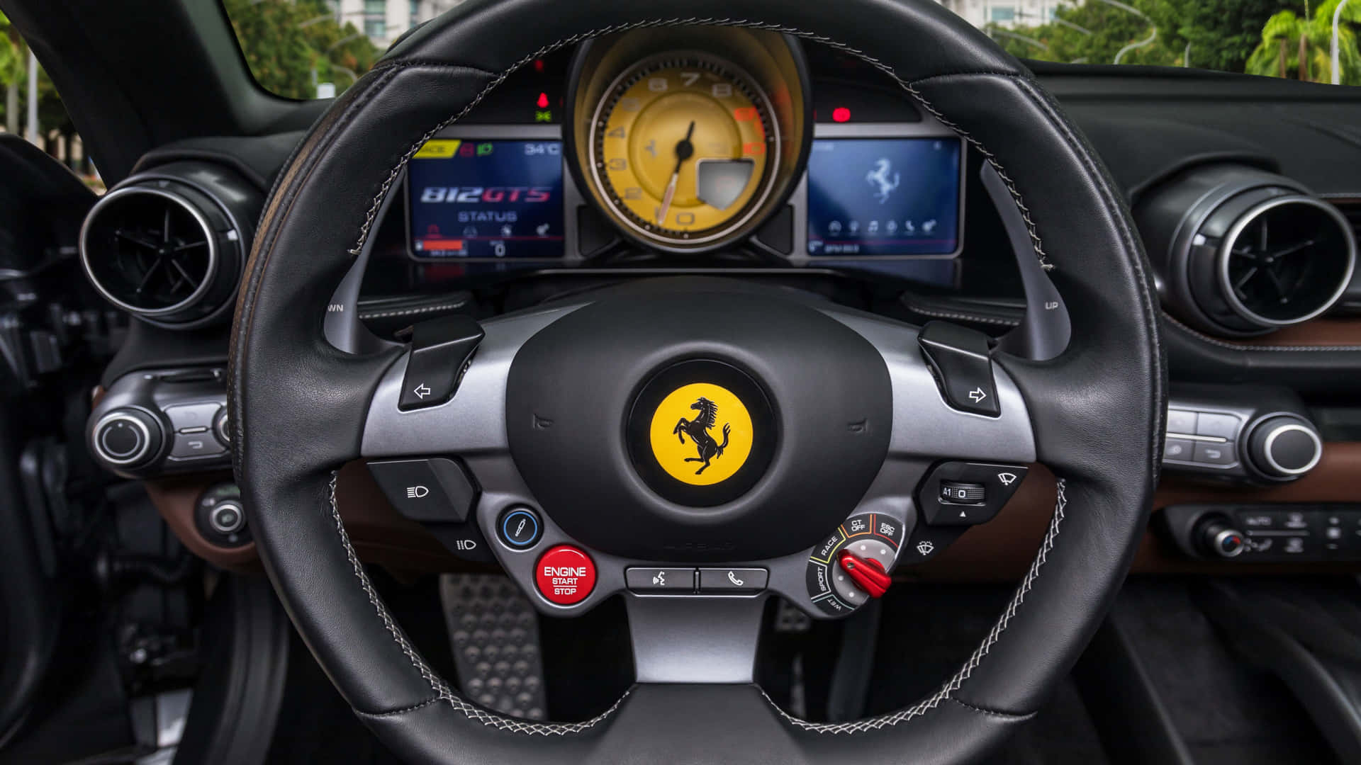 Inside Car Horse Steering Wheel Wallpaper